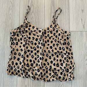 A New Day Tan Sleeveless Leopard Camisole